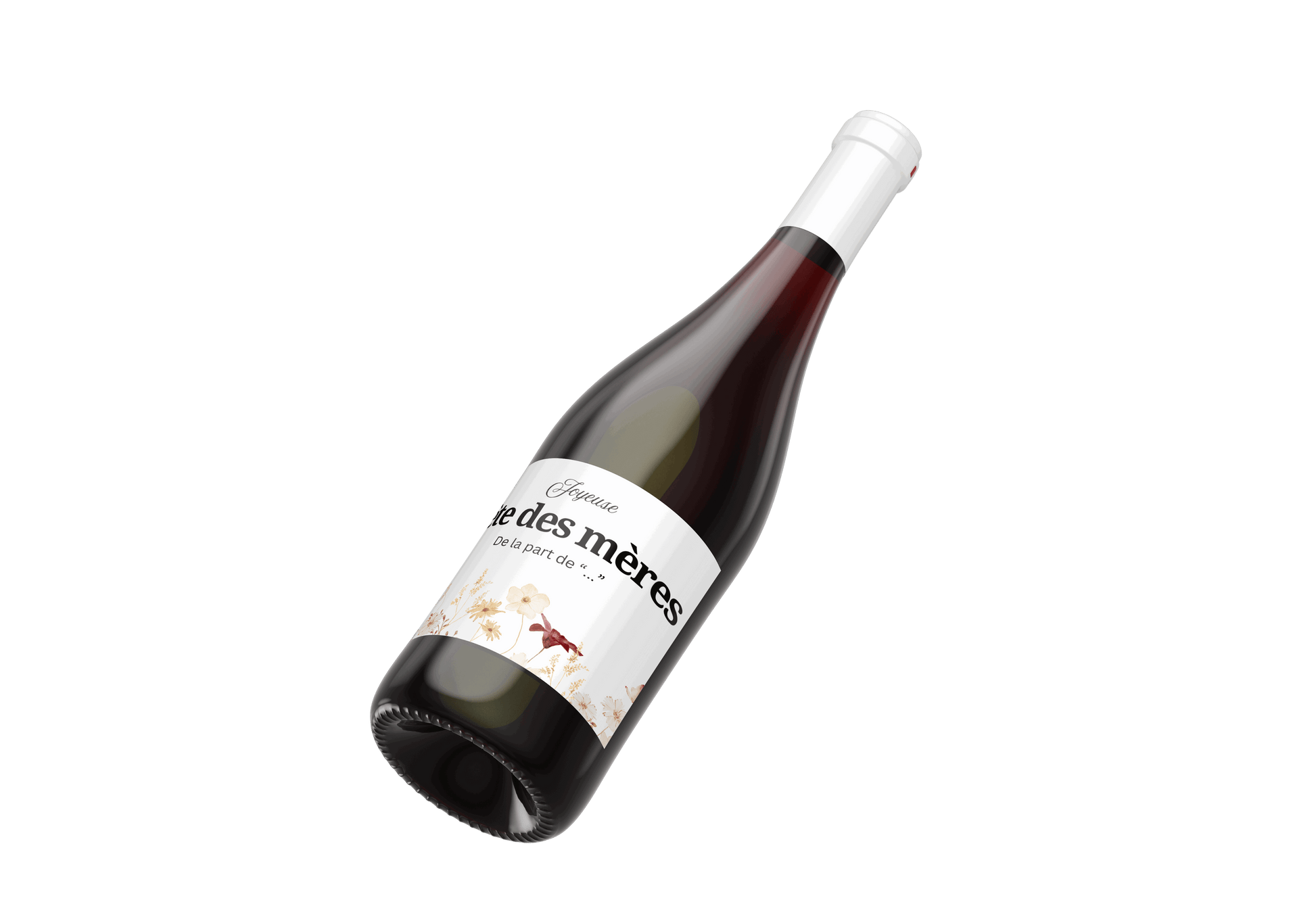 Bouteille de Vin Rouge Personnalisée – Cadeau Unique pour la Fête des Mères