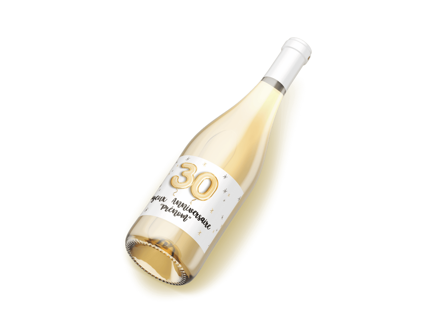 Étiquette de vin blanc personnalisée pour cadeau de remerciement