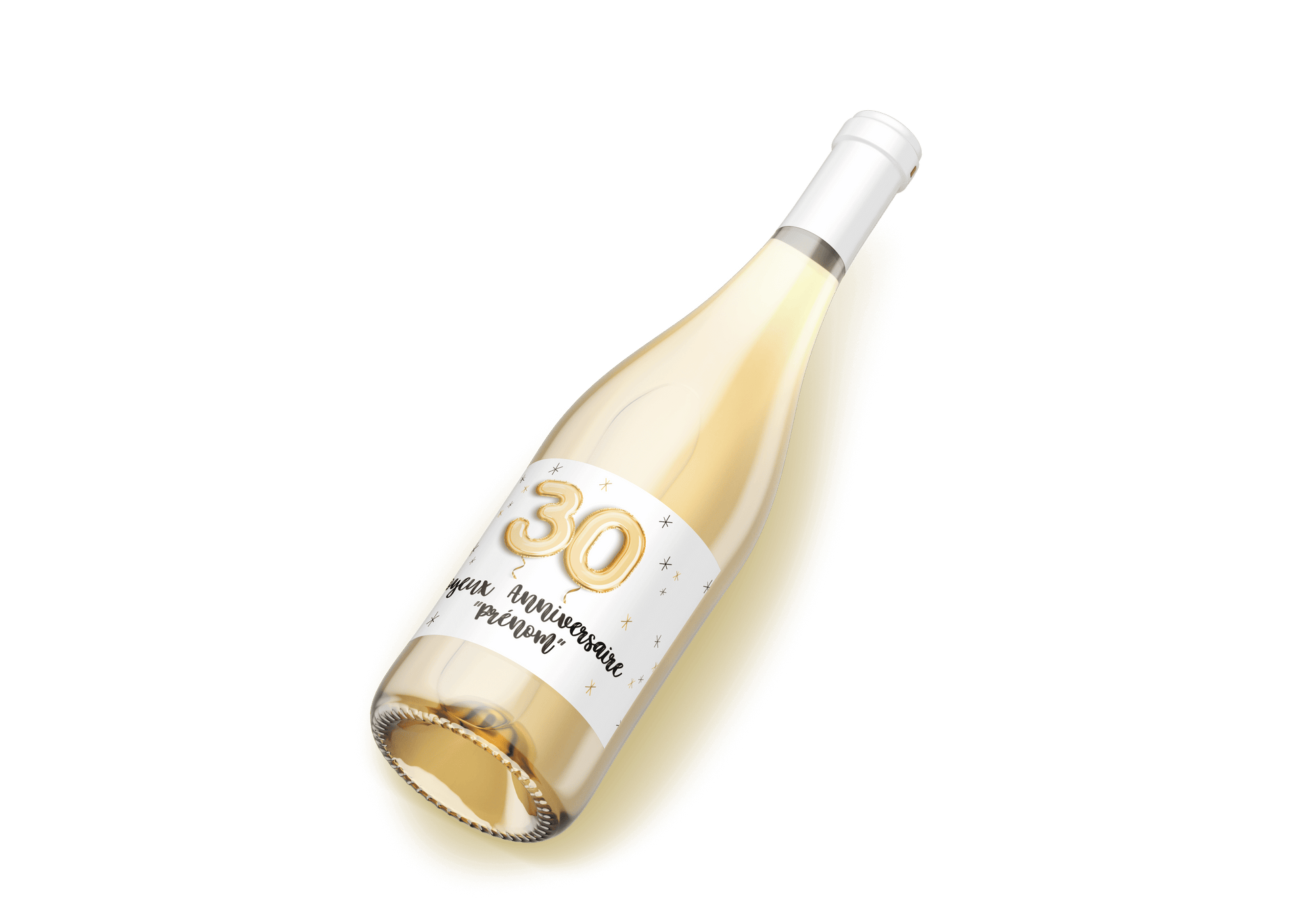 Étiquette de vin blanc personnalisée pour cadeau de remerciement