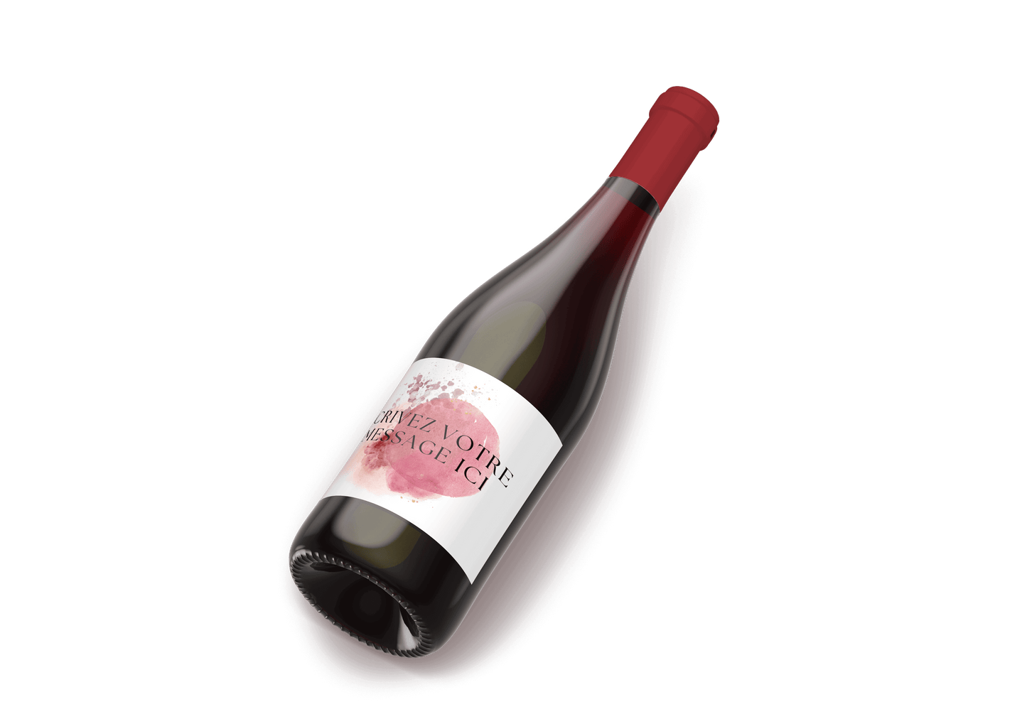 Bouteille de vin rouge avec étiquette personnalisée pour cadeau unique